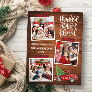 Carte Postale Remercié Grateful Blessé Bois Camion Plaid Bande