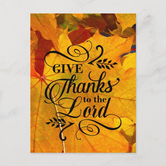 Carte Postale Remercie le Seigneur, Fall quitte Thanksgiving (Devant)