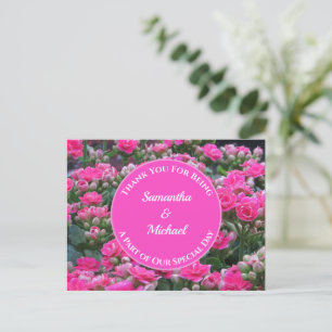 Carte Postale Remerciement aux invités de mariage Fleurs roses A