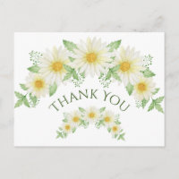 Remerciement budget aquarelle marguerites blanches