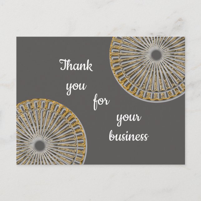 Carte Postale Remerciement Client Or Argent pour les Entreprises (Devant)
