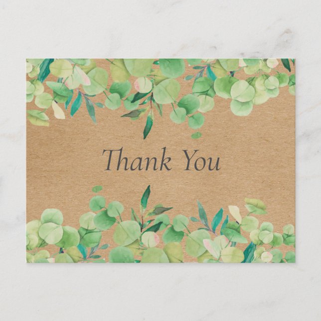 Carte Postale Remerciement d'affaires de feuilles d'eucalyptus K (Devant)