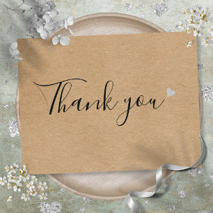 Carte Postale Remerciement d'affaires de Rustic Kraft Script