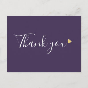 Carte Postale Remerciement d'affaires de script de coeur d'or vi