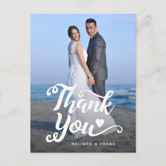 Carte Postale Remerciement de Mariage | Écriture Manuscrite sur 