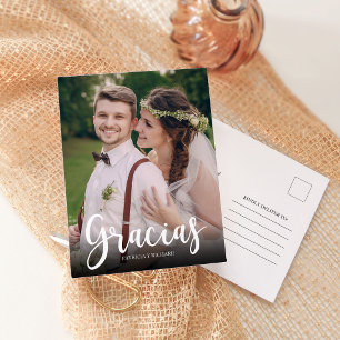 Carte Postale Remerciement de mariage photo moderne espagnol Gra