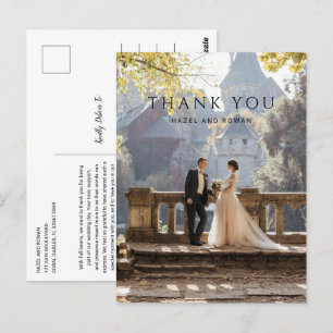 Carte Postale Remerciement de mariage photo simple moderne