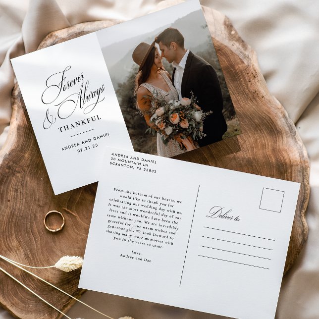 Carte Postale Remerciement de mariage pour toujours et à jamais  (Créateur téléchargé)
