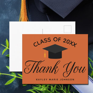 Carte Postale Remerciement de monogramme de classe personnalisé