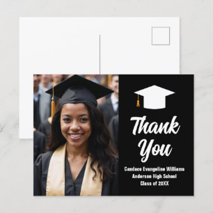 Carte Postale Remerciement de photo de remise de diplômes noir e