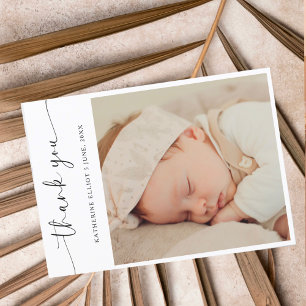 Carte Postale Remerciement de photo minimaliste de script modern