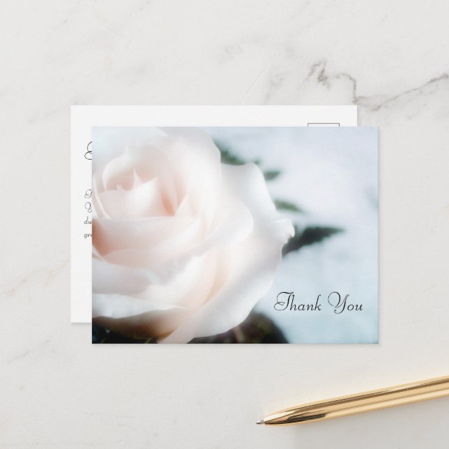 Carte Postale Remerciement de sympathie florale pour funérailles (Devant/Arrière en situation)