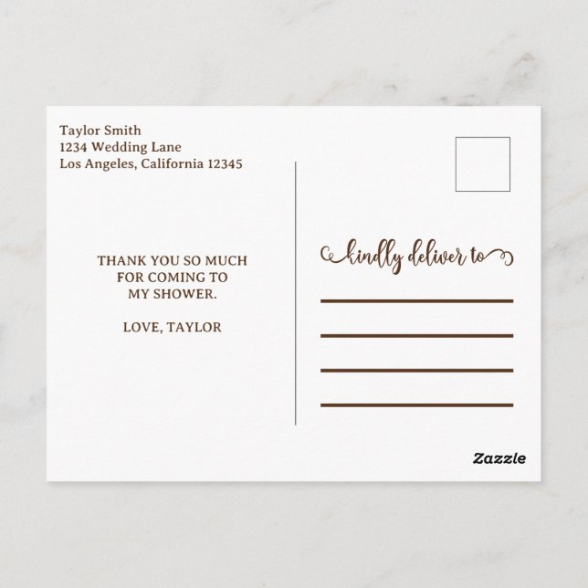 Carte Postale Remerciement de typographie dorée moderne  (Dos)