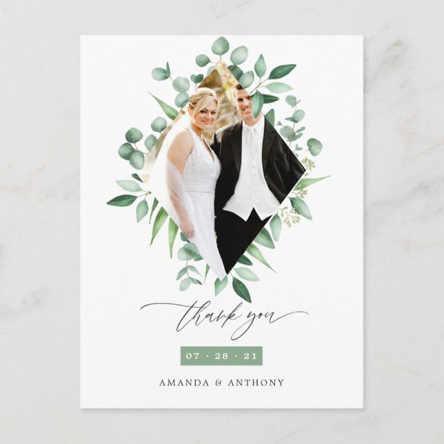 Carte Postale Remerciement de verdure de forêt de eucalyptus à l (Devant)