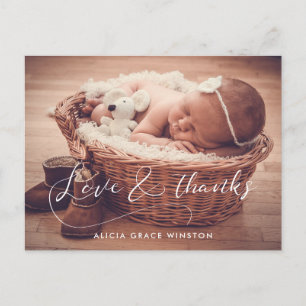 Carte Postale Remerciement élégant pour une baby shower
