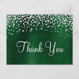 Carte Postale Remerciement en confettis diamantés de papier d'al