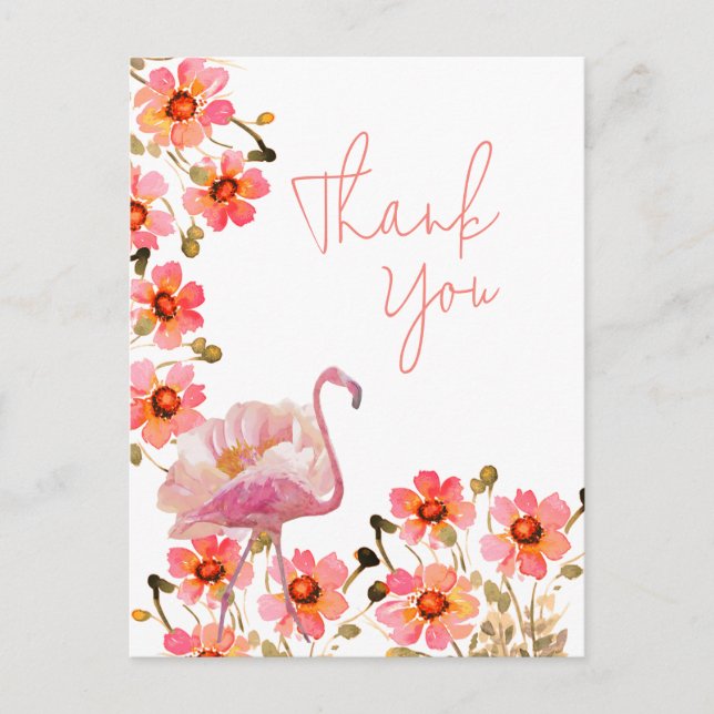 Carte Postale Remerciement Floral Flamingle (Devant)