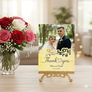 Carte Postale Remerciement Mariage Amour Coeur Plat Écriture Mod