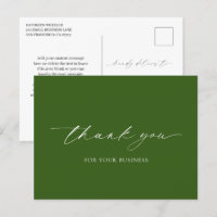 Remerciement Moderne Élégant Vert Olive Entreprise
