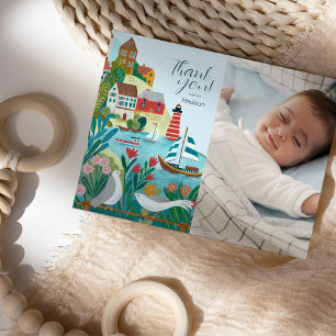 Carte Postale Remerciement photo de Baby Shower pour Village Côt