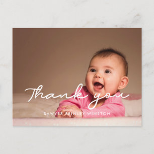 Carte Postale Remerciement pour Baby shower écriture simple