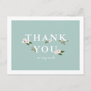 Carte Postale Remerciement pour Baby Shower Menthe et Rose