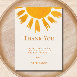 Carte Postale Remerciement pour Baby Shower Soleil 