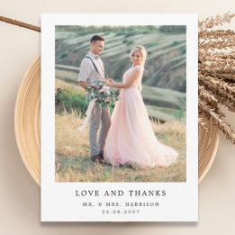 Carte Postale Remerciement simple pour photo de mariage