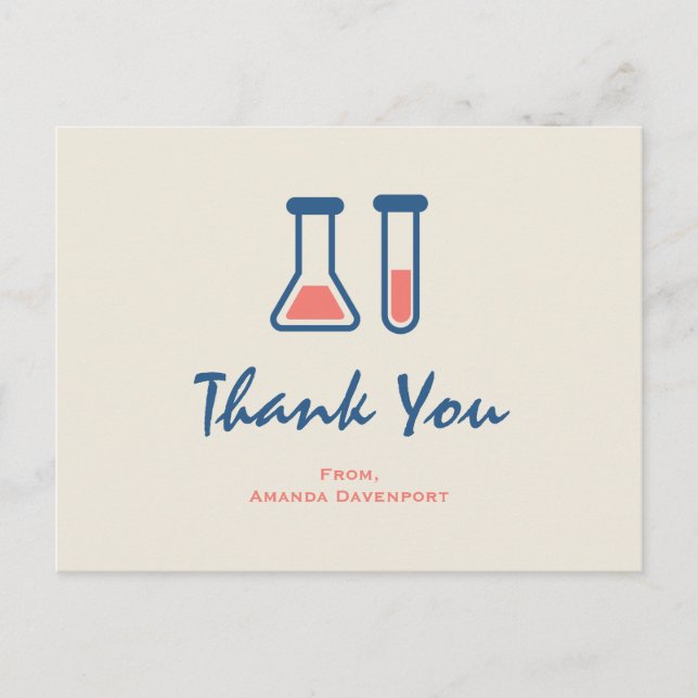 Carte Postale Remerciement sur le thème de la science avec éprou (Devant)