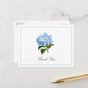 Carte Postale Remerciement traditionnel de l'hortensia bleu