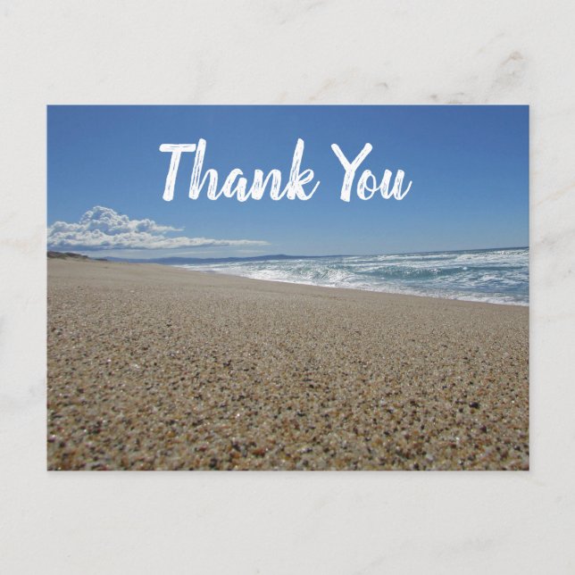 Carte Postale Remerciement Vagues de la plage côtière Appréciati (Devant)