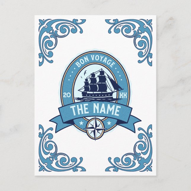 Carte Postale Remerciements à l'employé Bon voyage Adieu (Devant)