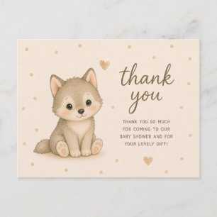 Carte Postale Remerciements Baby Wolf Baby Shower