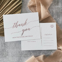 Remerciements Calligraphie Or Rose Élégant