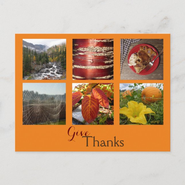 Carte Postale Remerciements (Collage Automne) (Devant)