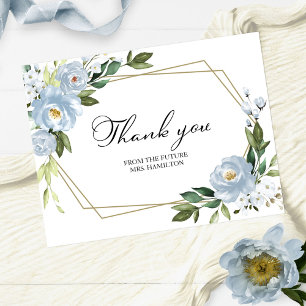 Carte Postale Remerciements de Baby Shower Mariée Géométrique Bl