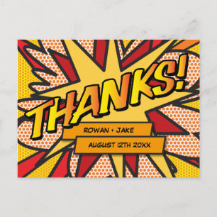 Carte Postale Remerciements de bande dessinée moderne amusante