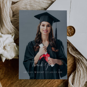 Carte Postale Remerciements de fin d'études avec photo simple et