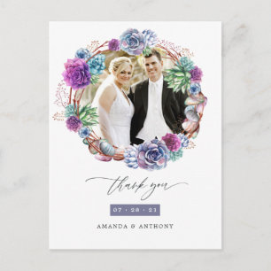 Carte Postale Remerciements de mariage aux succulents de désert