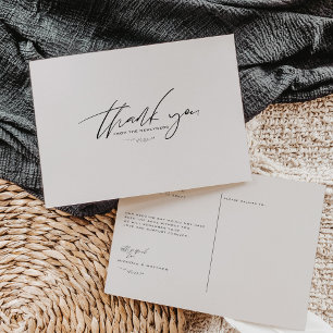 Carte Postale Remerciements de mariage minimalistes gris colombe