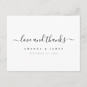 Carte Postale Remerciements de mariage personnalisés simples