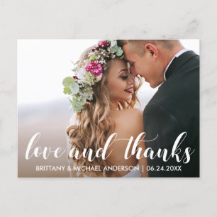Carte Postale Remerciements de Mariage Photo d'Amour et de Rem