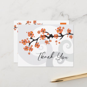 Carte Postale Remerciements de mariage tropicaux aux tourbillons