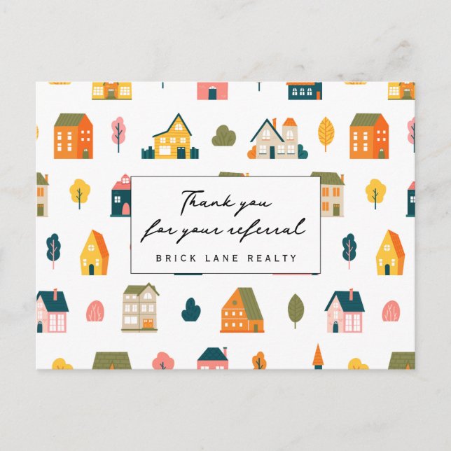 Carte Postale Remerciements de référence immobilière Maisons (Devant)