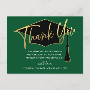 Carte Postale Remerciements de remise de diplôme minimaliste sim