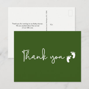 Carte Postale Remerciements élégants et minimalistes pour une ba