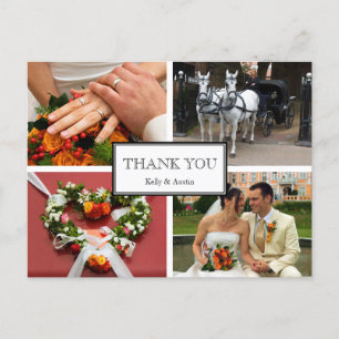 Carte Postale Remerciements encadrés 4 photo montage note person