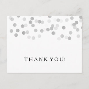 Carte Postale Remerciements Note Faux Parties scintillant Foil A