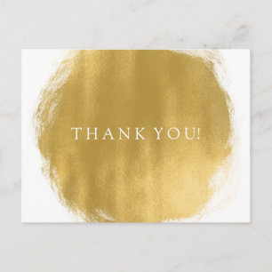 Carte Postale Remerciements Note Gold Paint Look