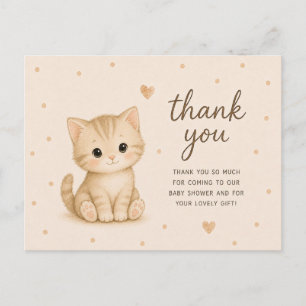 Carte Postale Remerciements pour Baby Shower Bébé Chaton